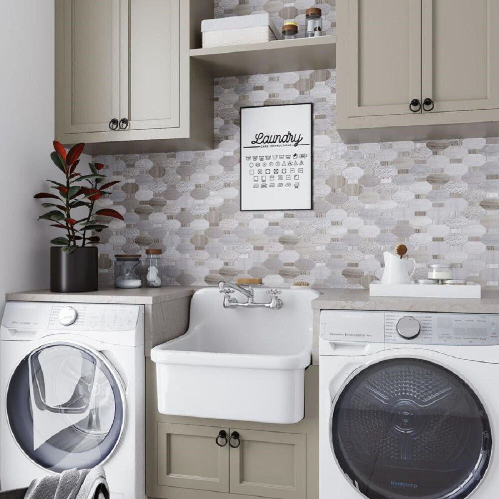 Apollo Tile Sparta Wooden Gray 12-in x 12-in Polished Natural Stone Marble Hexagon Wood Look Floor and Wall Tile (4.66-sq. ft/ Carton)