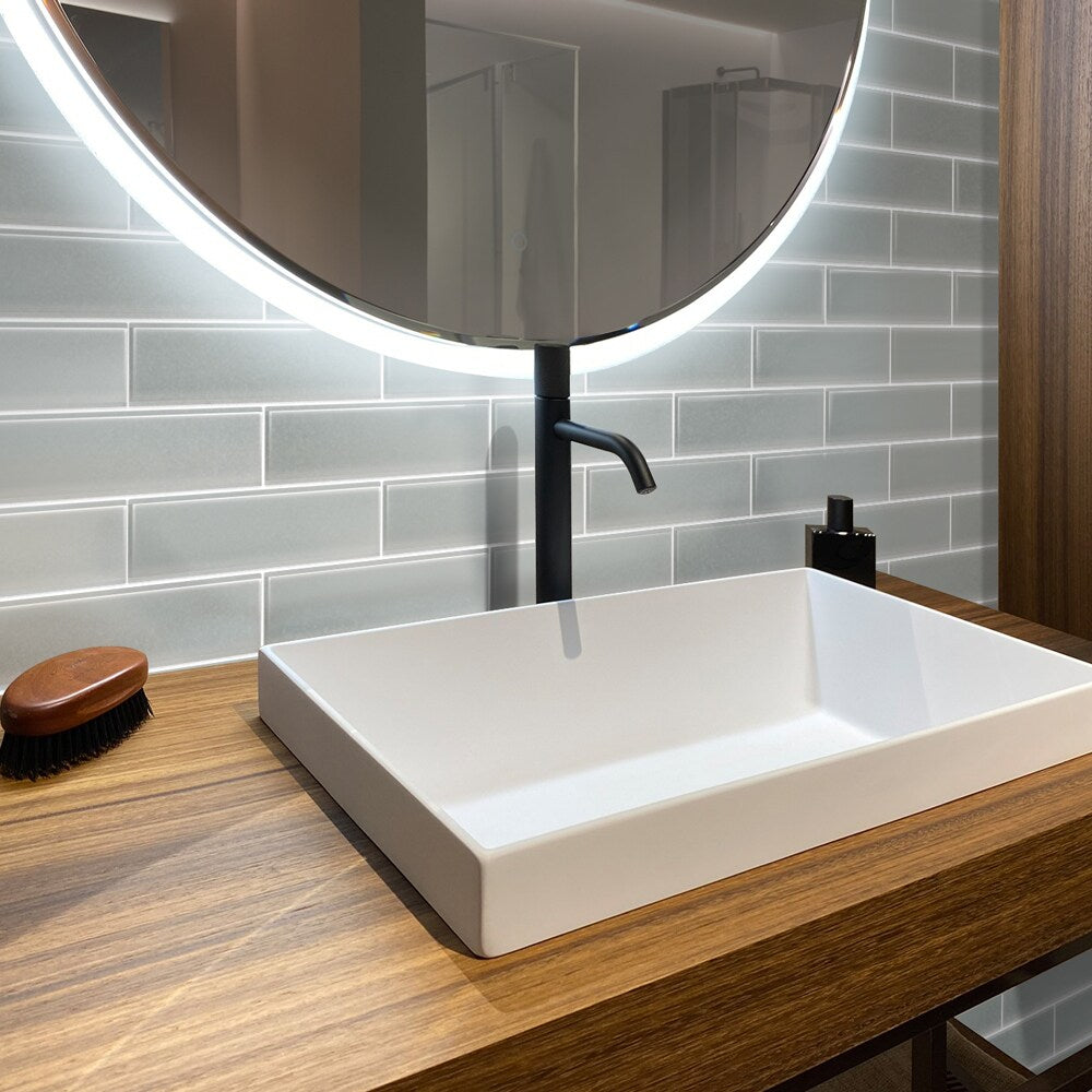 Apollo Tile Gray 3-in x 12-in Matte Glass Brick Subway Wall Tile (5-sq. ft/ Carton)