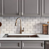 Apollo Tile White 1-1/2-in x 12-in Hand-painted Natural Stone Marble Brick Wall Tile (5.28-sq. ft/ Carton)