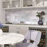 Apollo Tile White 4-in x 12-in Polished Natural Stone Marble Brick Wall Tile (5-sq. ft/ Carton)
