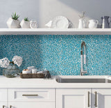 Apollo Tile Bijou Blue 12-in x 12-in Honed Glass Pebble Floor and Wall Tile (4.36-sq. ft/ Carton)