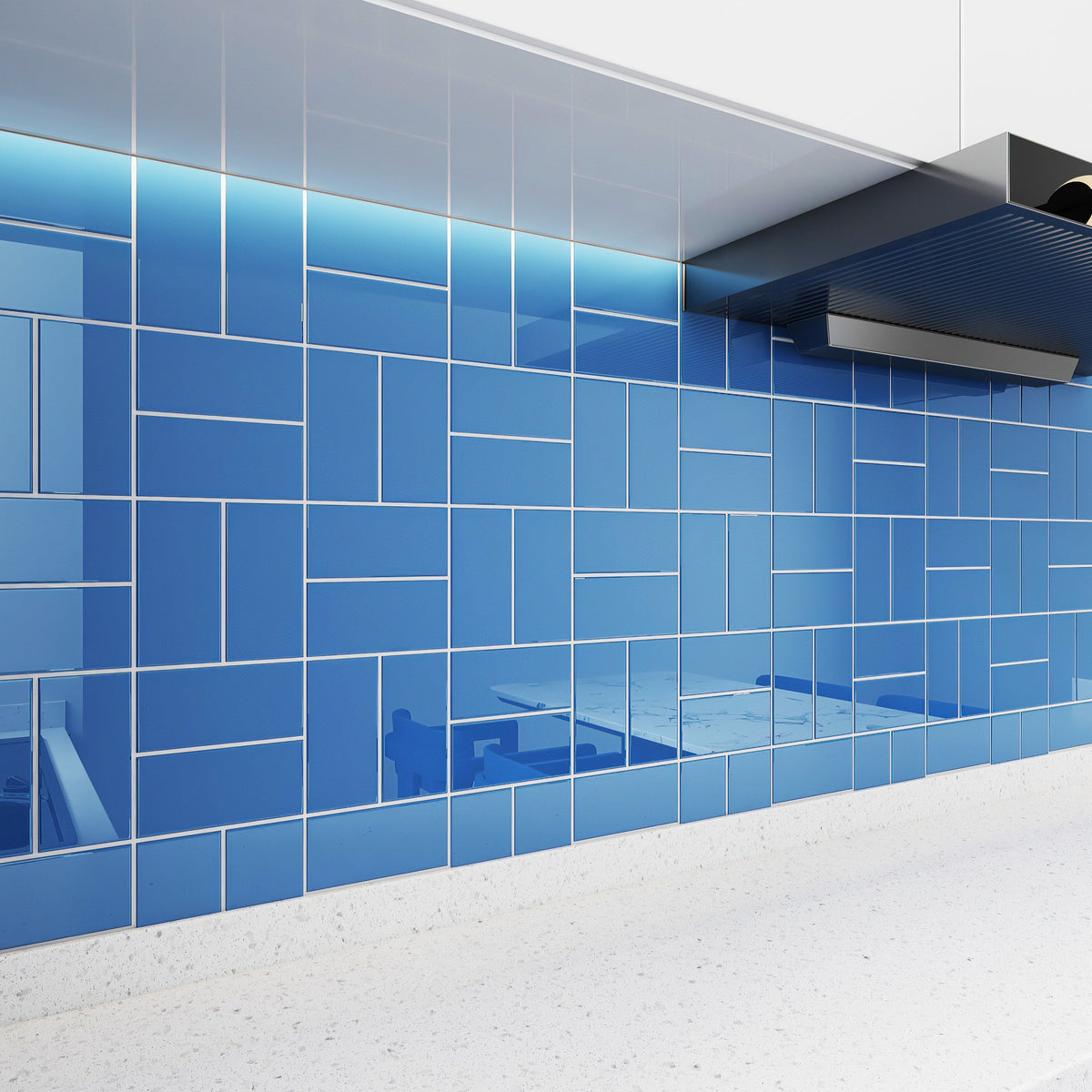 Giorbello (Sample) 3x6 Glass Subway Tiles Cobalt Blue 3-in x 6-in Glossy Glass Brick Subway Floor and Wall Tile