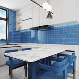 Giorbello (Sample) 3x6 Glass Subway Tiles Cobalt Blue 3-in x 6-in Glossy Glass Brick Subway Floor and Wall Tile