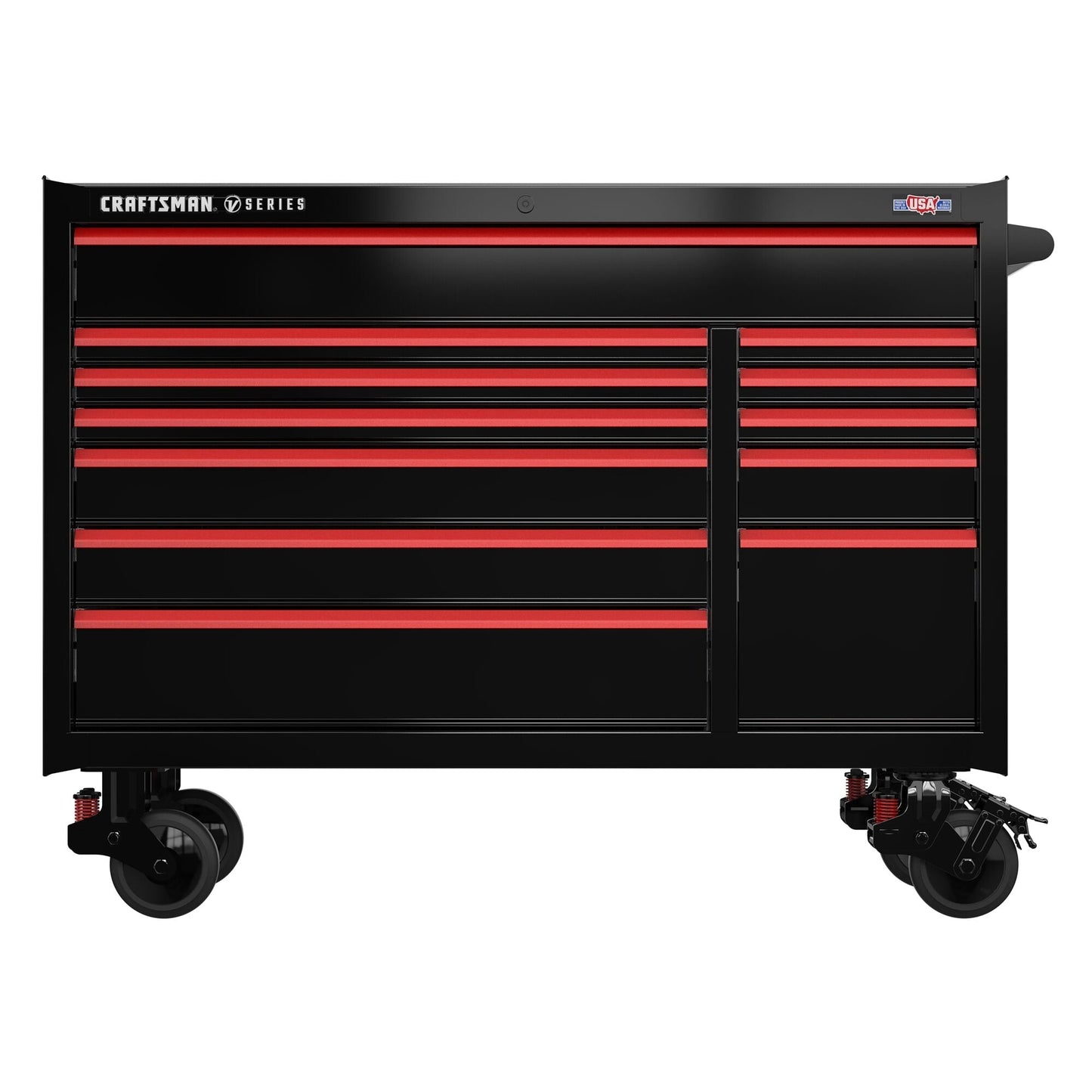 CRAFTSMAN V-Series 52-Inch 12-Drawer Steel Rolling Tool Cabinet - Black