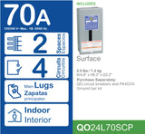 Square D QO 70-Amp 2-space load center - interior view