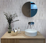 Apollo Tile Glacier White and Gray 12-in x 13-in Polished Glass Linear Floor and Wall Tile (5.38-sq. ft/ Carton)