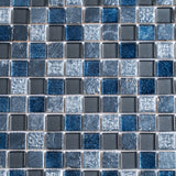 Apollo Tile (Sample) Wall Tile Mini Square Gray and Blue 4-in x 4-in Glossy Glass/Metal/Stone Marble Wall Tile