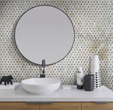 Apollo Tile Sea Kiss Elongated White Daimond 12-in x 12-in Polished Natural Shell Octagon Dot Wall Tile (18.68-sq. ft/ Carton)