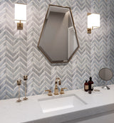 Apollo Tile Heritage Gray 12-in x 12-in Polished Natural Stone Marble Chevron Floor and Wall Tile (5-sq. ft/ Carton)