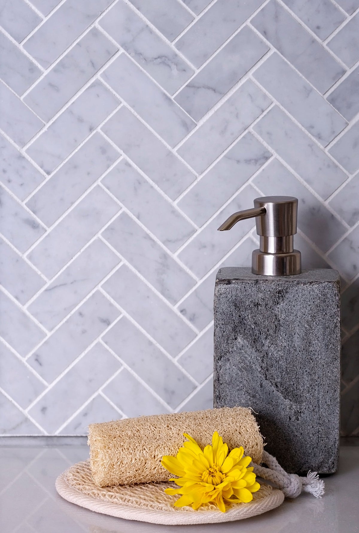 Apollo Tile White 11-in x 12-in Polished Natural Stone Marble Herringbone Patterned Floor and Wall Tile (5.28-sq. ft/ Carton)