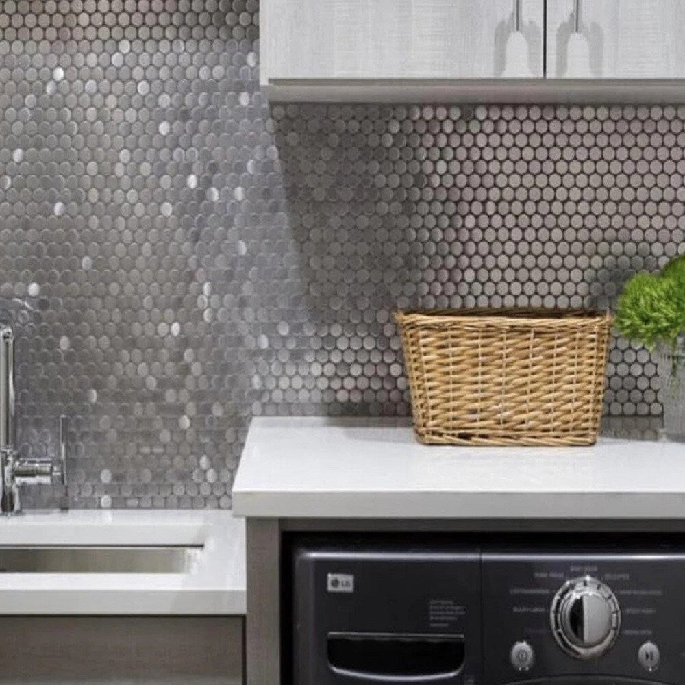 Apollo Tile Metal 11-in x 11-in Polished Metal Hexagon Floor and Wall Tile (4.75-sq. ft/ Carton)