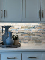 Apollo Tile Beige and Gray 11-in x 12-in Matte Recycled Glass Brick Wood Look Wall Tile (9.18-sq. ft/ Carton)