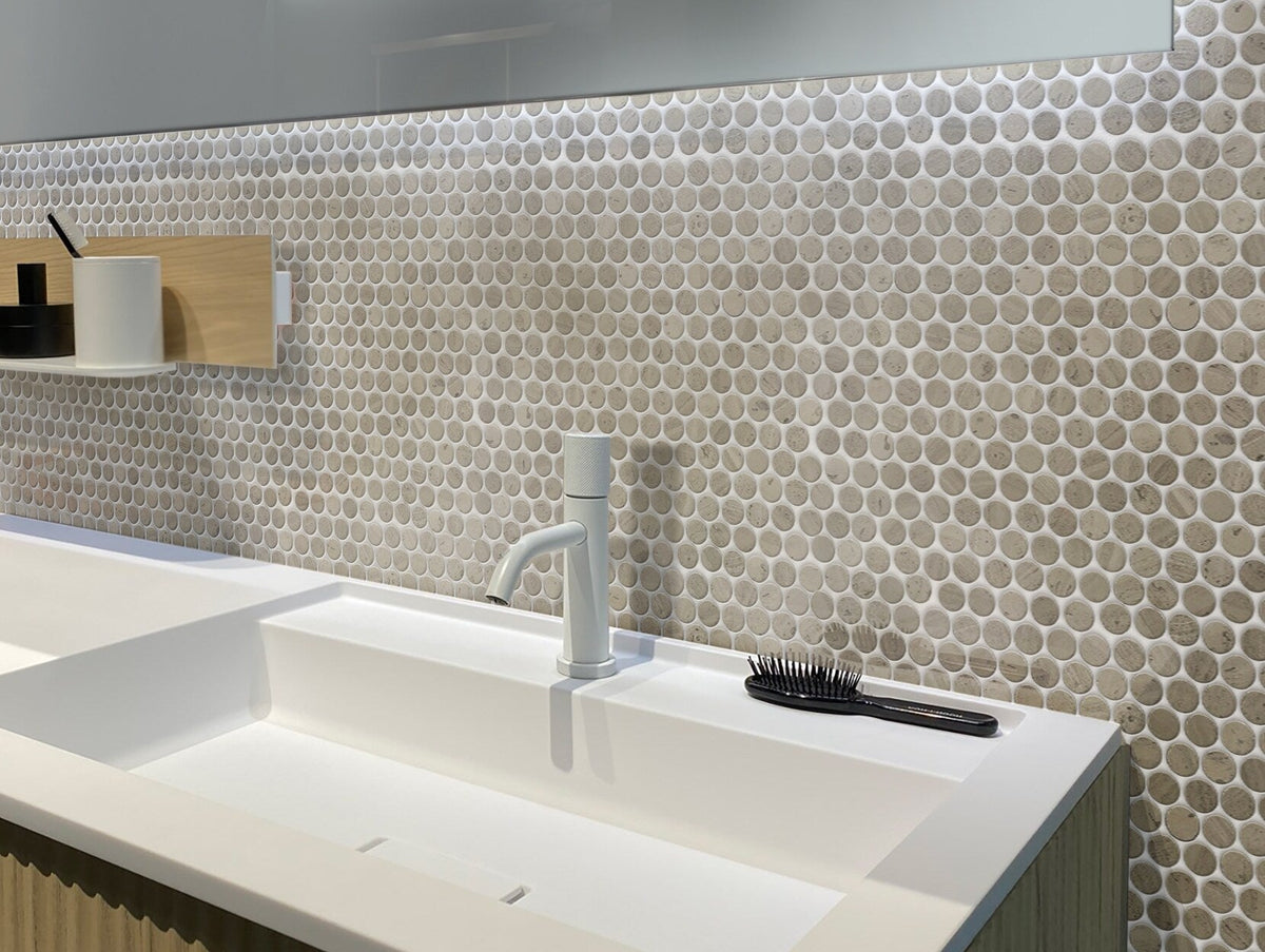 Apollo Tile Gray 11-in x 12-in Polished Wood Honeycomb Wood Look Floor and Wall Tile (4.83-sq. ft/ Carton)