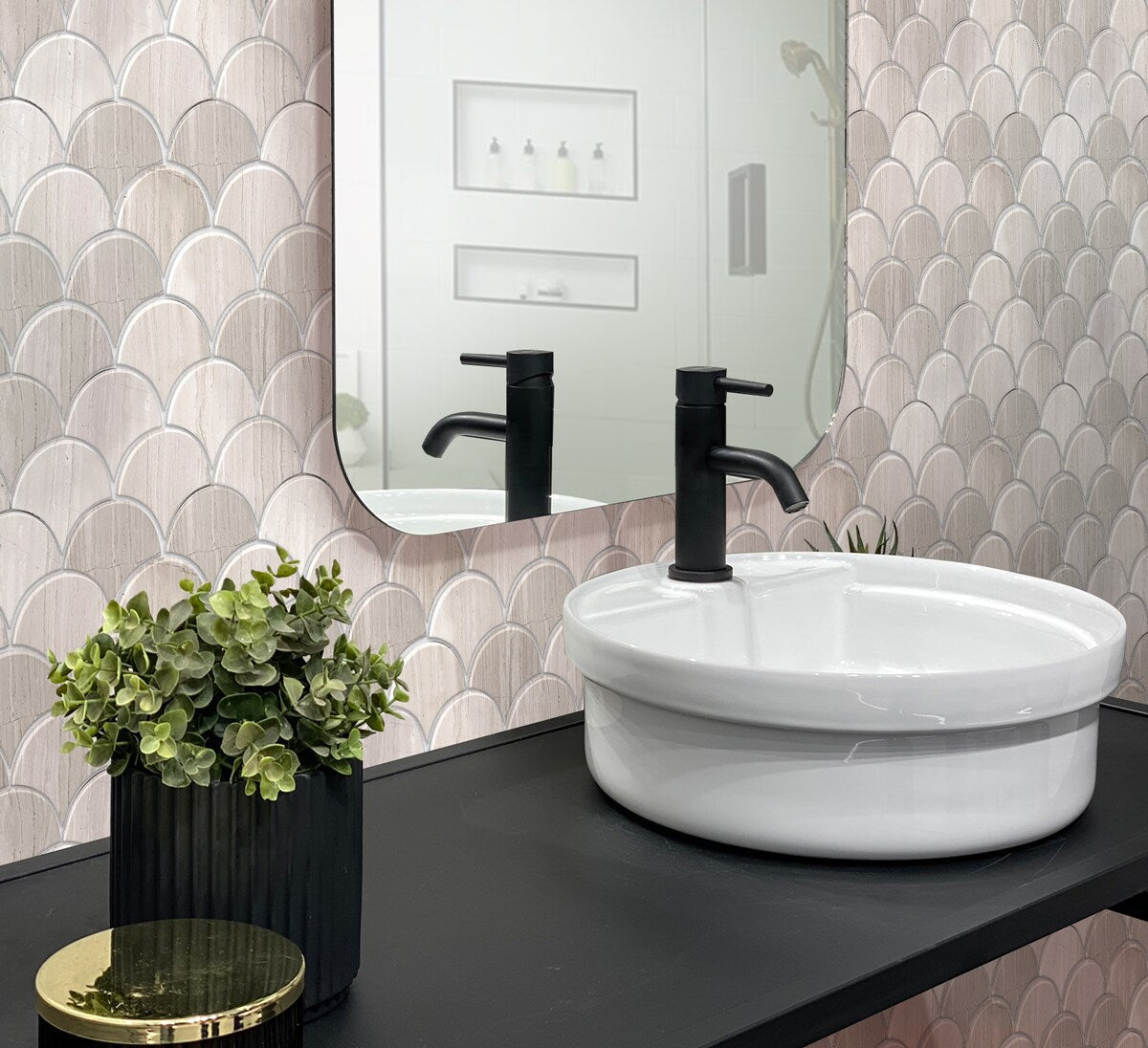 Apollo Tile Desert Hills Gray 12-in x 12-in Polished Natural Stone Marble Circular Patterned Floor and Wall Tile (4.83-sq. ft/ Carton)