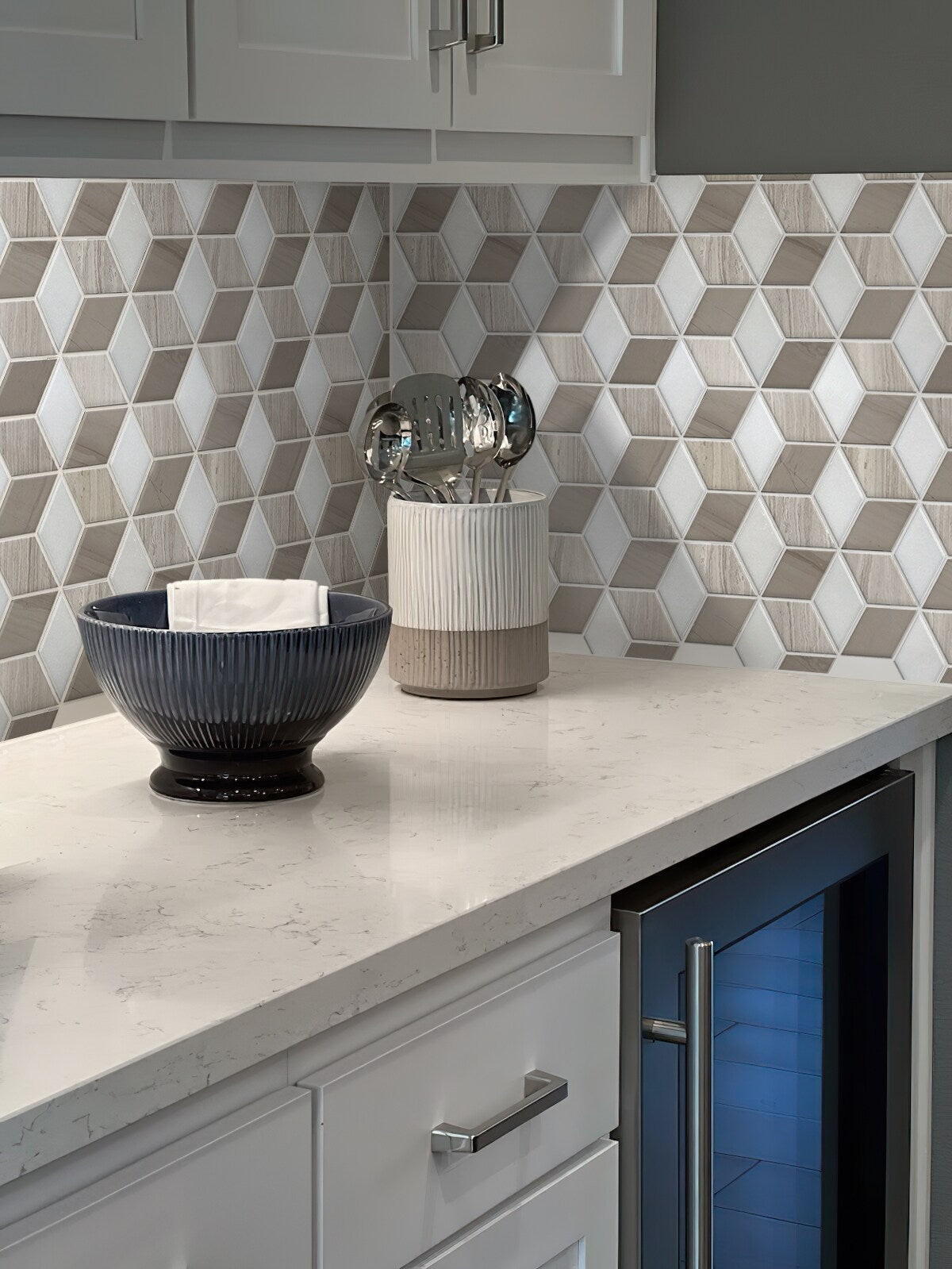 Apollo Tile Desert Hills Gray and Beige 12-in x 14-in Polished Natural Stone Marble Uniform Squares Patterned Floor and Wall Tile (5.53-sq. ft/ Carton)