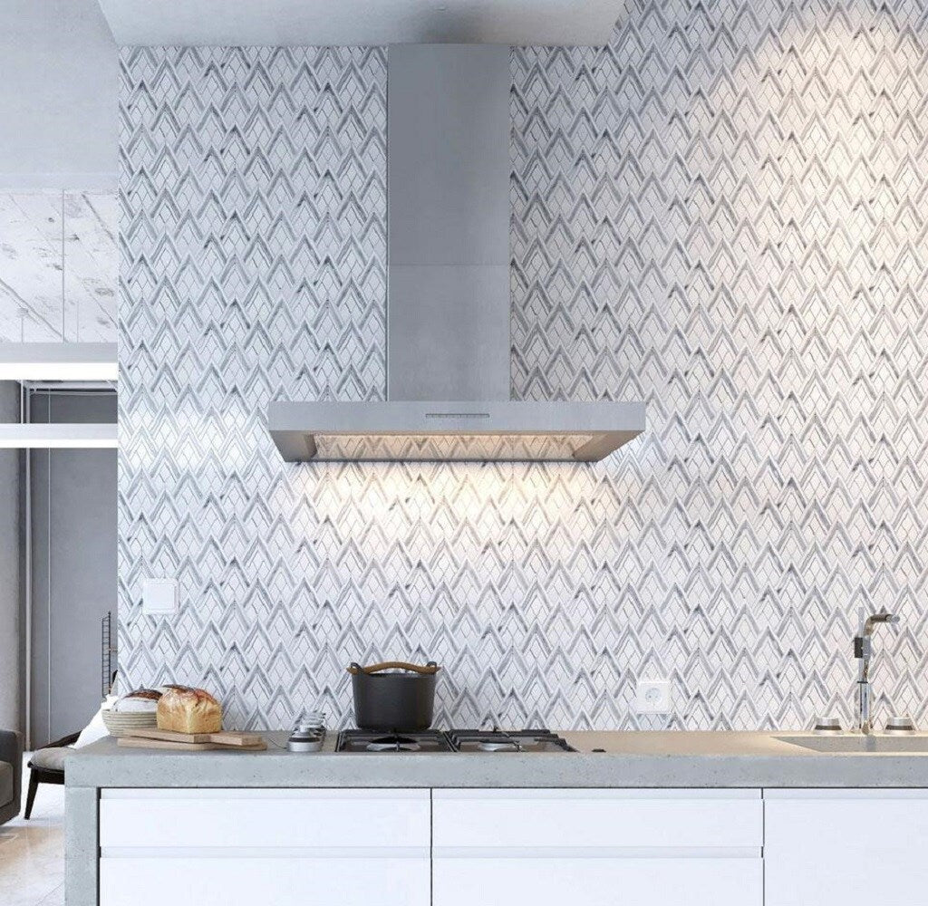 Apollo Tile Indigo White and Gray 9-in x 10-in Polished Natural Stone Marble Linear Patterned Floor and Wall Tile (2.99-sq. ft/ Carton)