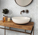 Apollo Tile Gray 12-in x 12-in Polished Natural Stone Marble Basketweave Marble Look Floor and Wall Tile (5-sq. ft/ Carton)