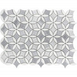 Apollo Tile (Sample) Floor and Wall Tile Gray and White 4-in x 4-in Polished Marble Pinwheel Patterned Floor and Wall Tile