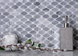 Apollo Tile Indigo Gray and White 12-in x 12-in Polished Natural Stone Marble Octagon Dot Patterned Floor and Wall Tile (5.08-sq. ft/ Carton)