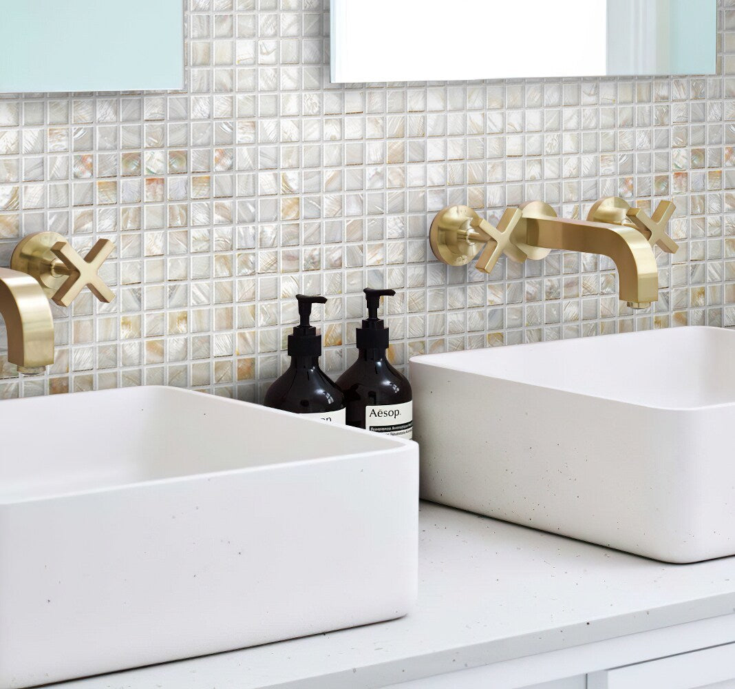 Apollo Tile Jewelicious Pearl White Natural Shell 12-in x 12-in Polished Natural Shell Uniform Squares Patterned Floor and Wall Tile (20-sq. ft/ Carton)