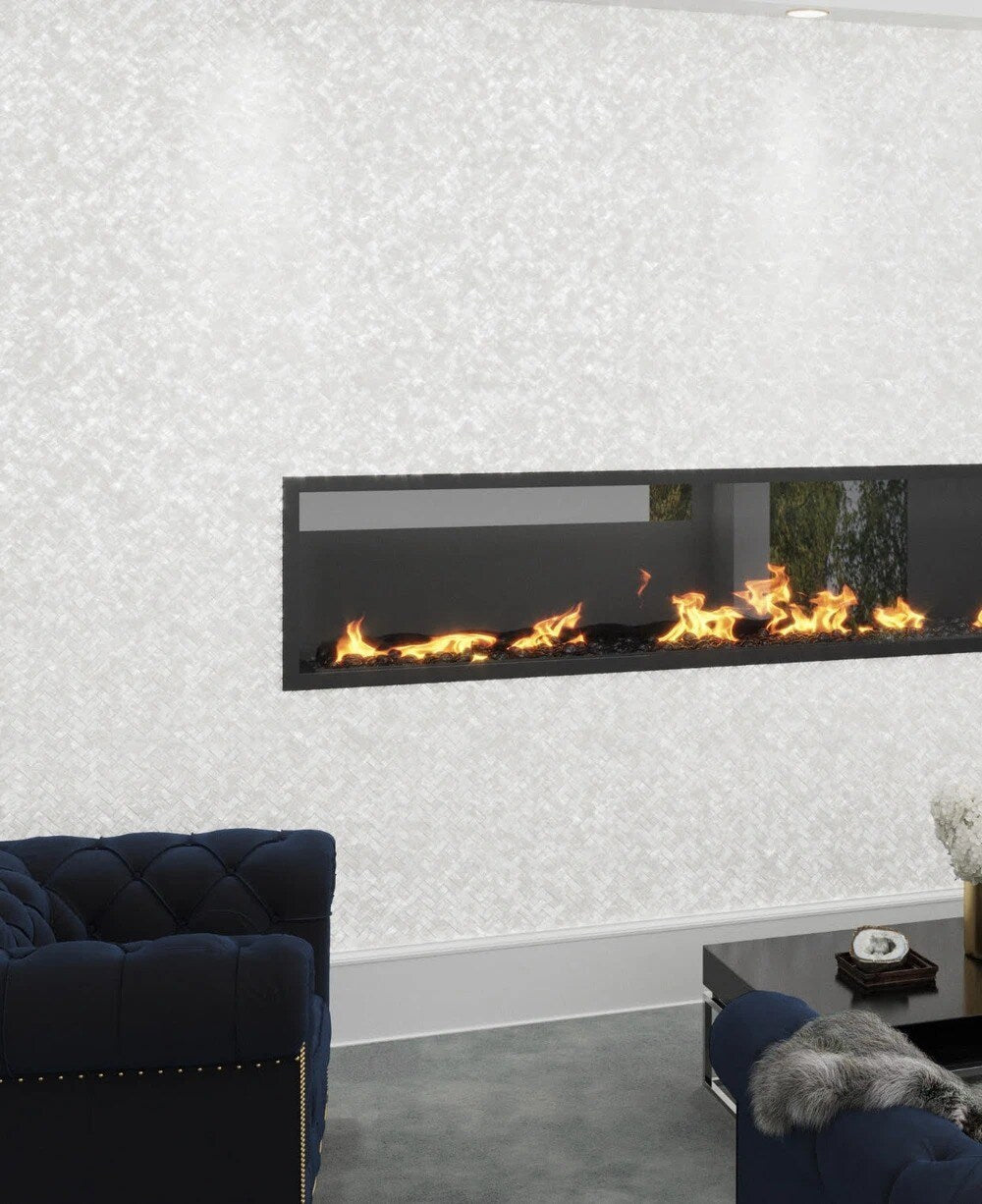 Apollo Tile Jewelicious Pearl White Natural Shell 11-in x 11-in Polished Natural Shell Herringbone Patterned Wall Tile (16.49-sq. ft/ Carton)