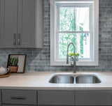 Apollo Tile Montana Light Gray 12-in x 12-in Glossy Glass Brick Patterned Wall Tile (4.83-sq. ft/ Carton)
