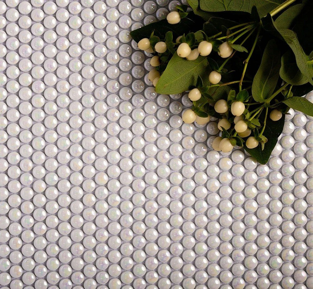 Apollo Tile White 12-in x 13-in Polished Recycled Glass Honeycomb Patterned Wall Tile (11.1-sq. ft/ Carton)