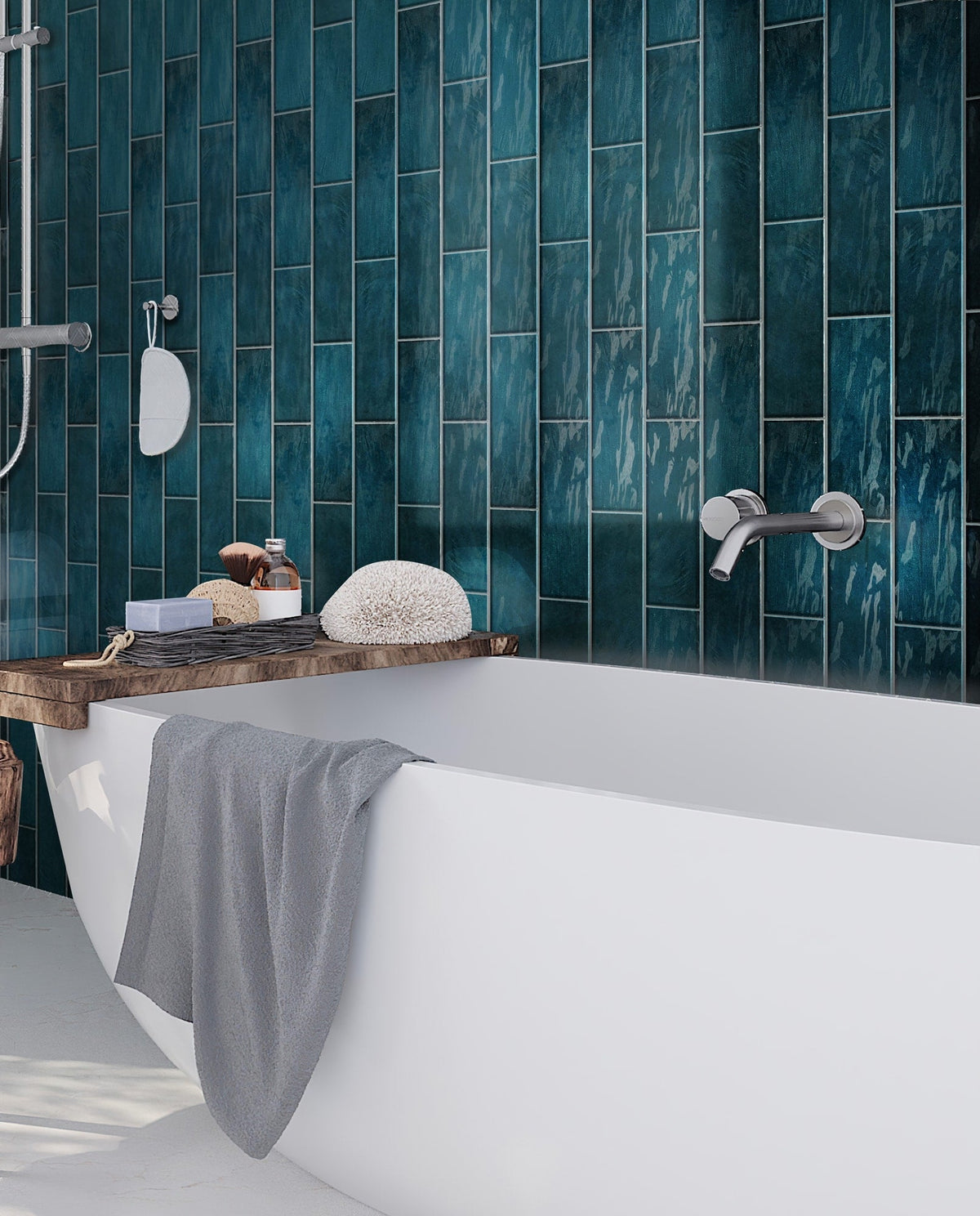 Apollo Tile (Sample) Duchess Green 2-1/2-in x 8-in Glossy Ceramic Subway Wall Tile