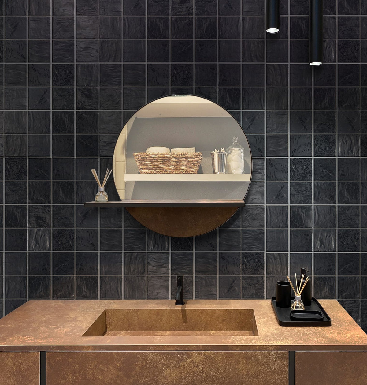 Apollo Tile Duchess Black 4-in x 4-in Glossy Ceramic Wall Tile (5.38-sq. ft/ Carton)