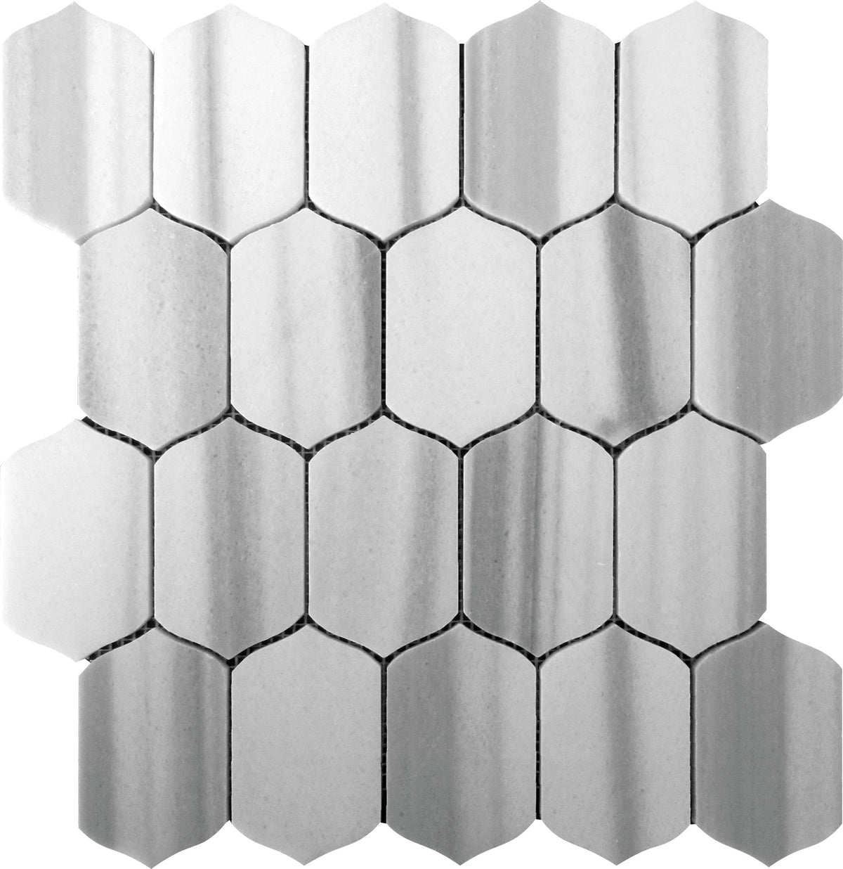 Apollo Tile (Sample) Zebra Cloud Gray 12-in x 13-in Polished Marble Honeycomb Patterned Floor and Wall Tile