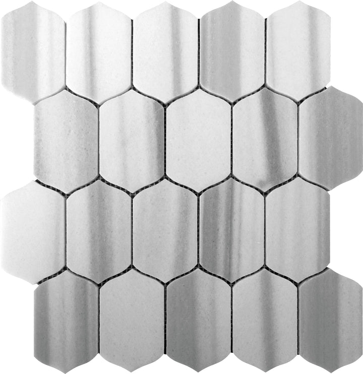 Apollo Tile (Sample) Zebra Cloud Gray 12-in x 13-in Polished Marble Honeycomb Patterned Floor and Wall Tile