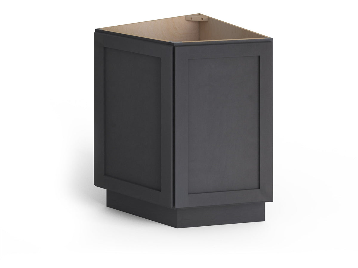 Valleywood Cabinetry 24-in W x 34.5-in H x 24-in D Ideal Gray Birch Diagonal Corner Base Ready To Assemble Plywood Cabinet (Flat Panel Shaker Style)
