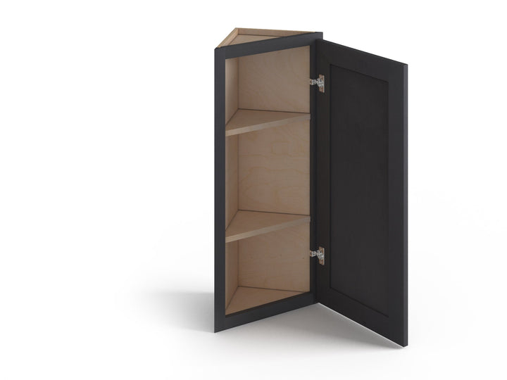 Valleywood Cabinetry 12-in W x 42-in H x 12-in D Ideal Gray Birch Diagonal Corner Wall Ready To Assemble Plywood Cabinet (Flat Panel Shaker Style)