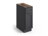 Valleywood Cabinetry 12-in W x 34.5-in H x 24-in D Ideal Gray Birch 1-Drawer Base Ready To Assemble Plywood Cabinet (Flat Panel Shaker Style)
