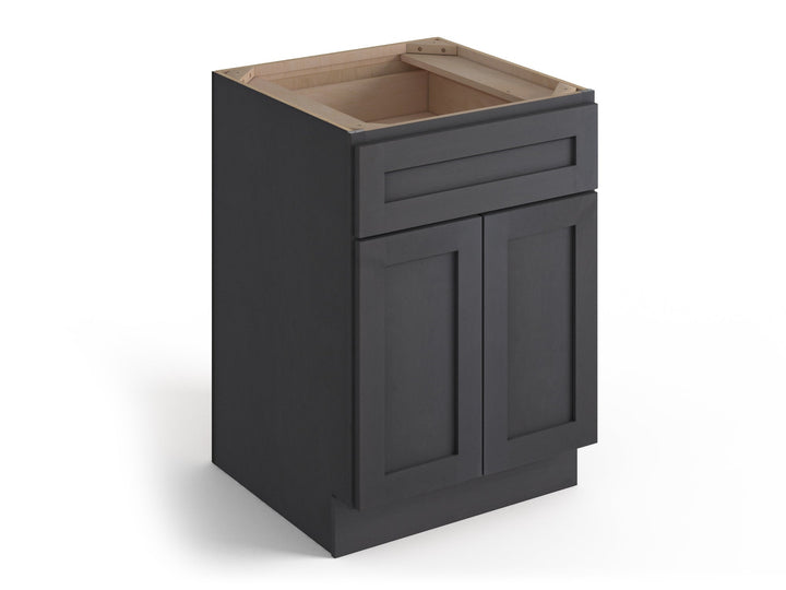 Valleywood Cabinetry 33-in W x 34.5-in H x 24-in D Ideal Gray Birch 1-Drawer Base Ready To Assemble Plywood Cabinet (Flat Panel Shaker Style)