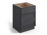Valleywood Cabinetry 12-in W x 34.5-in H x 24-in D Ideal Gray Birch 3-Drawer Base Ready To Assemble Plywood Cabinet (Flat Panel Style)