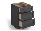 Valleywood Cabinetry 27-in W x 34.5-in H x 24-in D Ideal Gray Birch 3-Drawer Base Ready To Assemble Plywood Cabinet (Flat Panel Style)