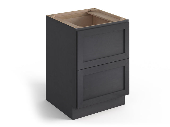 Valleywood Cabinetry 30-in W x 34.5-in H x 24-in D Ideal Gray Birch 2-Drawer Base Ready To Assemble Plywood Cabinet (Flat Panel Style)