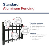 Freedom 6.02-ft Black Aluminum Driveway Gate