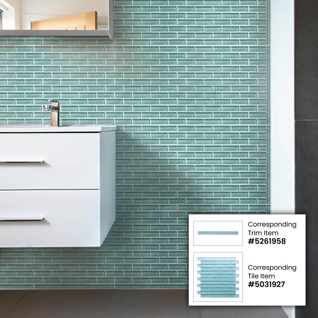 Apollo Tile 10-Pack Sapphire Blue 1/2-in x 12-in Glass Pencil Tile (0.5-sq. ft/ Carton)