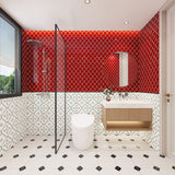 Giorbello Arabesque Mosaic Ruby Red 4-in x 4-in Glossy Glass Wall Tile (7.89-sq. ft/ Carton)