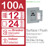 Square D Homeline 100-Amp 12-space load center - side view