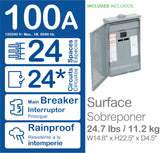 Square D QO 100-Amp 24-space load center - angle view
