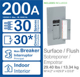 Square D QO 200-Amp 30-space load center - angle view