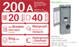 Square D Homeline Ring Type Overhead/Underground 200-Amp 20-space load center - interior view