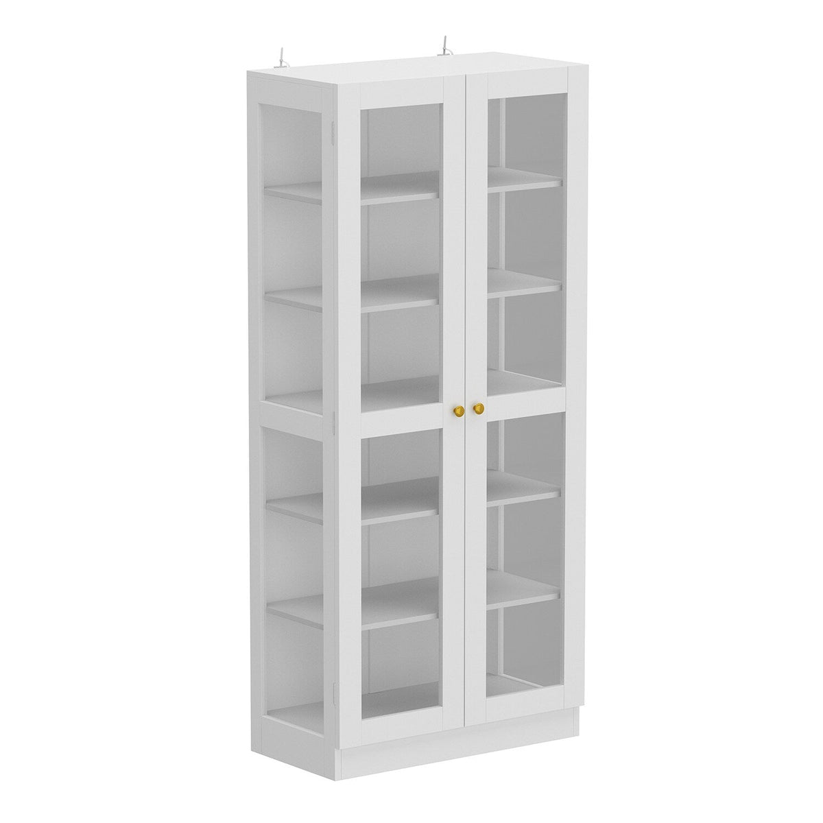 FUFU&GAGA Contemporary/Modern White Curio Cabinet with Wine Storage