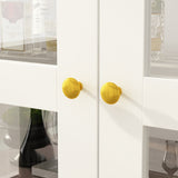 FUFU&GAGA Contemporary/Modern White Curio Cabinet with Wine Storage