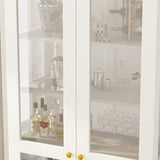 FUFU&GAGA Contemporary/Modern White Curio Cabinet with Wine Storage