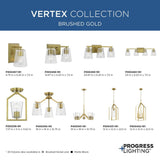 Progress Lighting Vertex 3-Light Brushed Gold Modern/Contemporary Chandelier