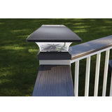 Project Source 4-in x 4-in 5-Lumen Black Solar LED Outdoor Post Cap Light (2800 K)